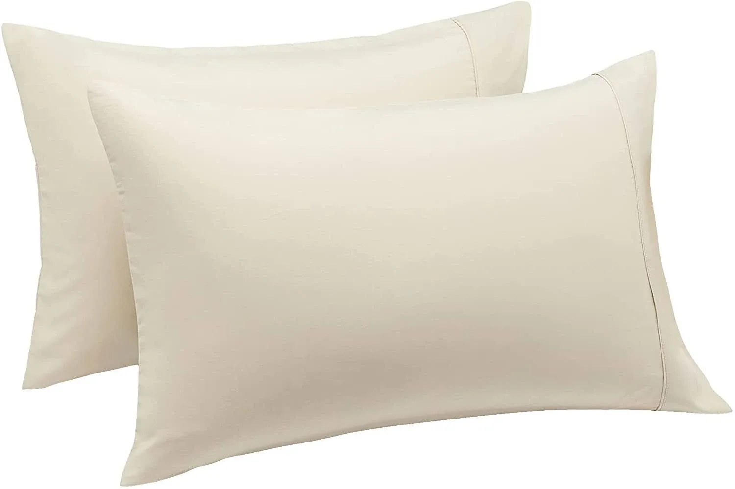 Amazon Basics Lightweight Super Soft Easy Care Microfiber Pillow case, Standard, Beige, Pack of 2, 30" L x 20" W, Pillows Not Included