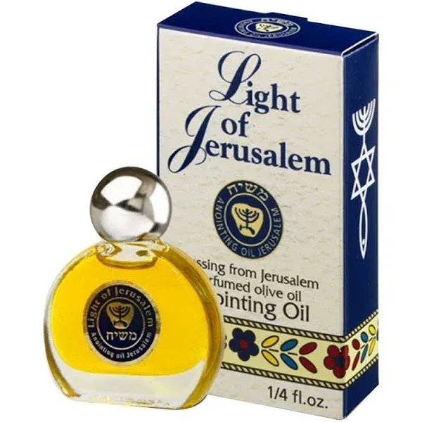 Light of Jerusalem Anointing Oil for Prayer 0.25 fl.oz. Frankincense Myrrh Cinnamon, Cassia, and Flower Extracts