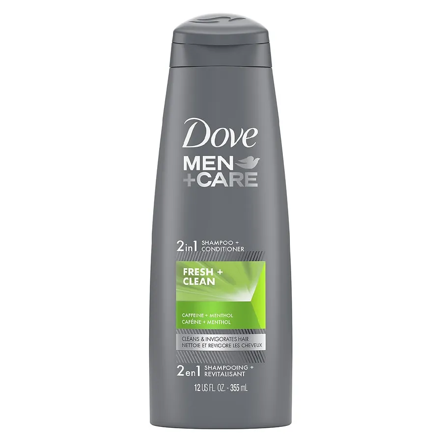 Dove Men+Care 2-in-1 Shampoo & Conditioner, Fresh & Clean, 12 fl oz