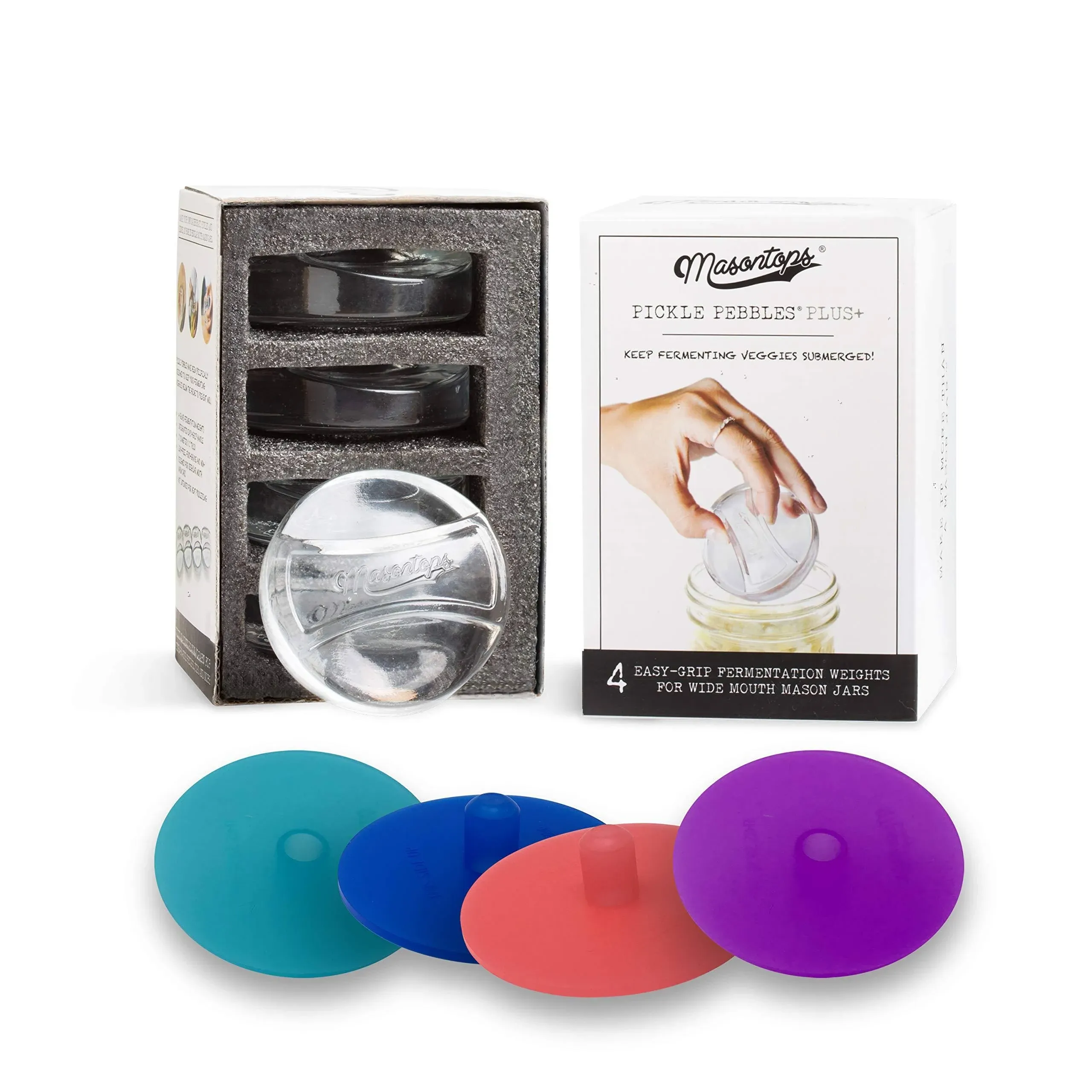 Masontops Pebbles &amp; PipesFermentat<wbr/>ion Tool Set - Glass Weights and Airlock