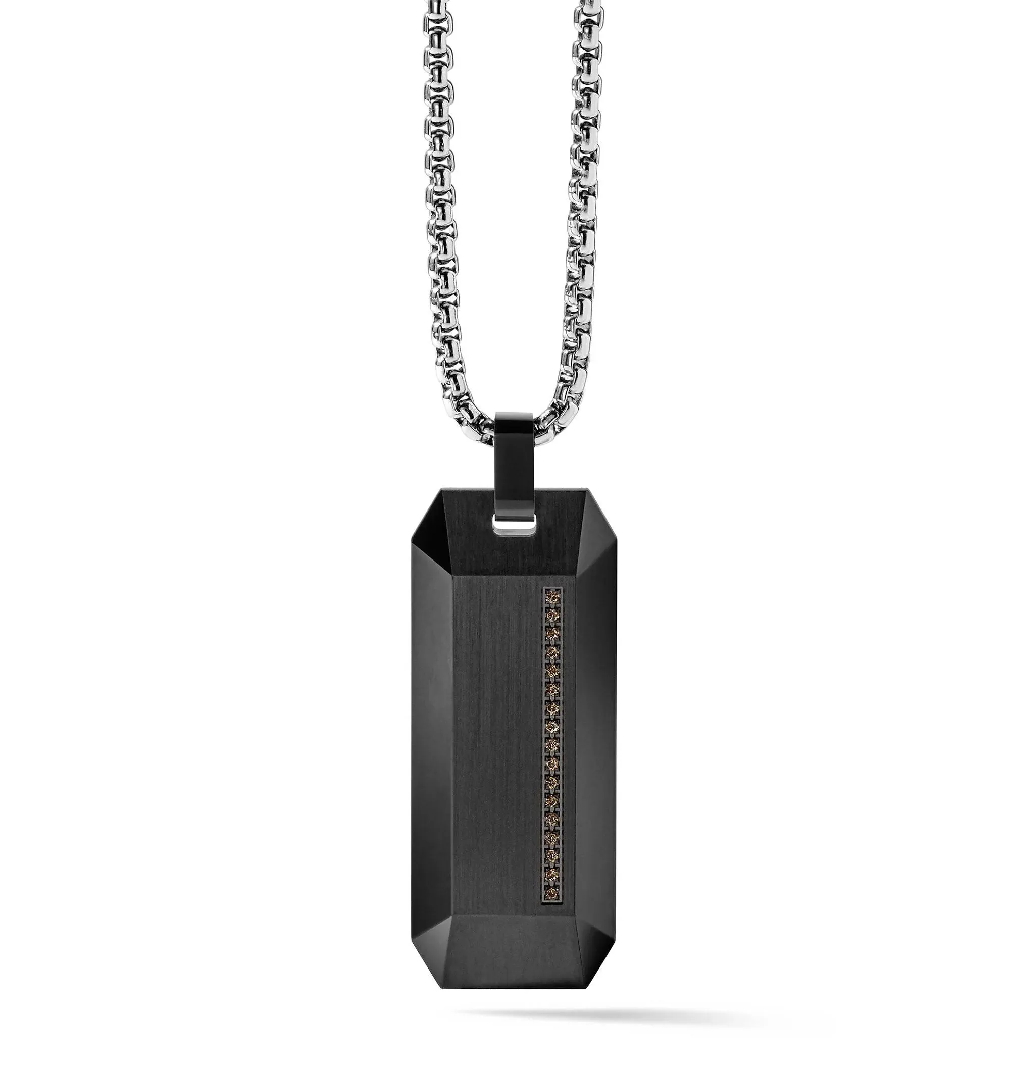 Bulova Jewelry Men's Precisionist Diamond Pendant Necklace with Box Chain