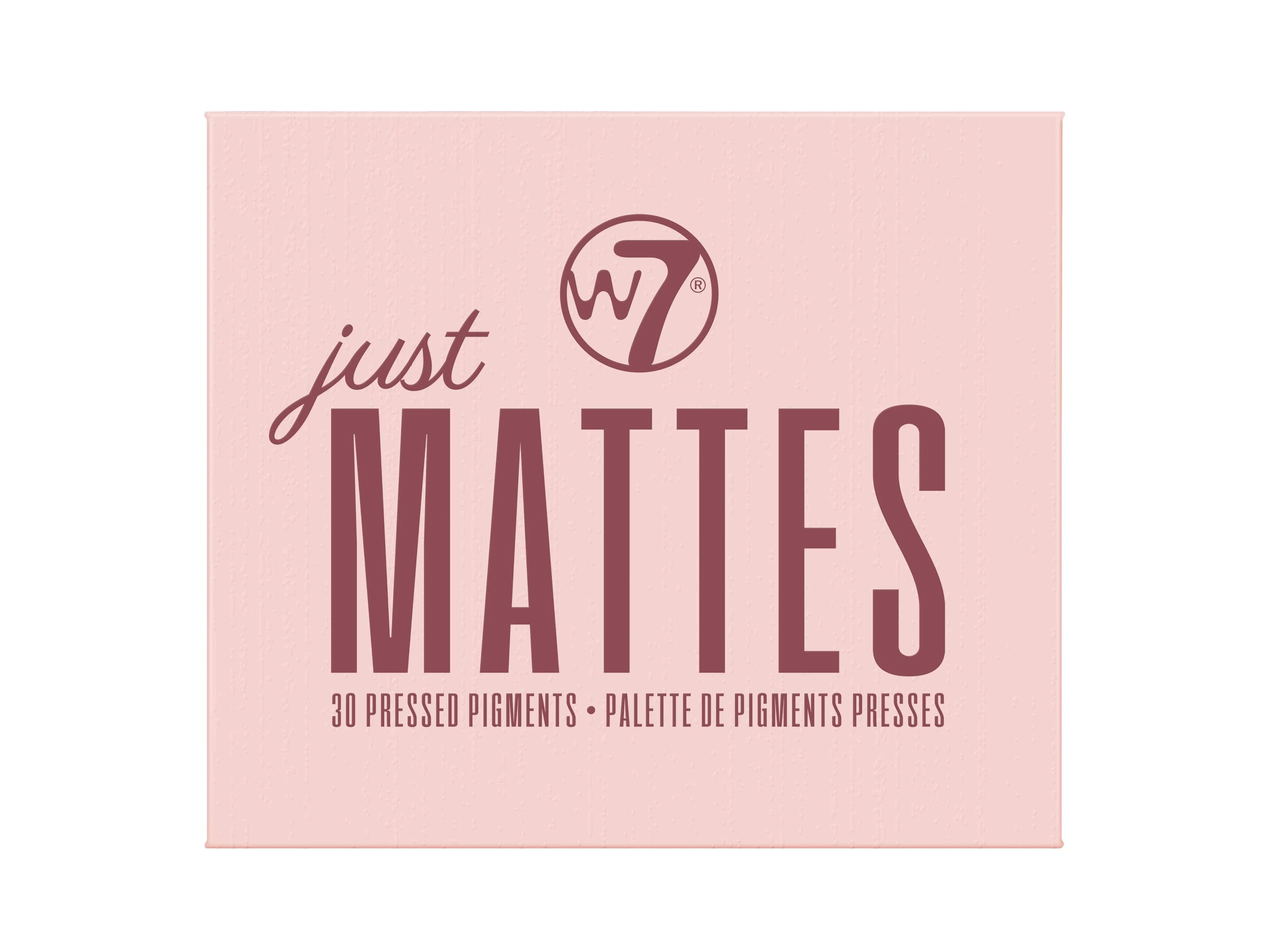 W7 Just Mattes Pressed Pigment Palette - 30 Natural Nude Colors - Flawless Long-Lasting Every Day Vegan Makeup