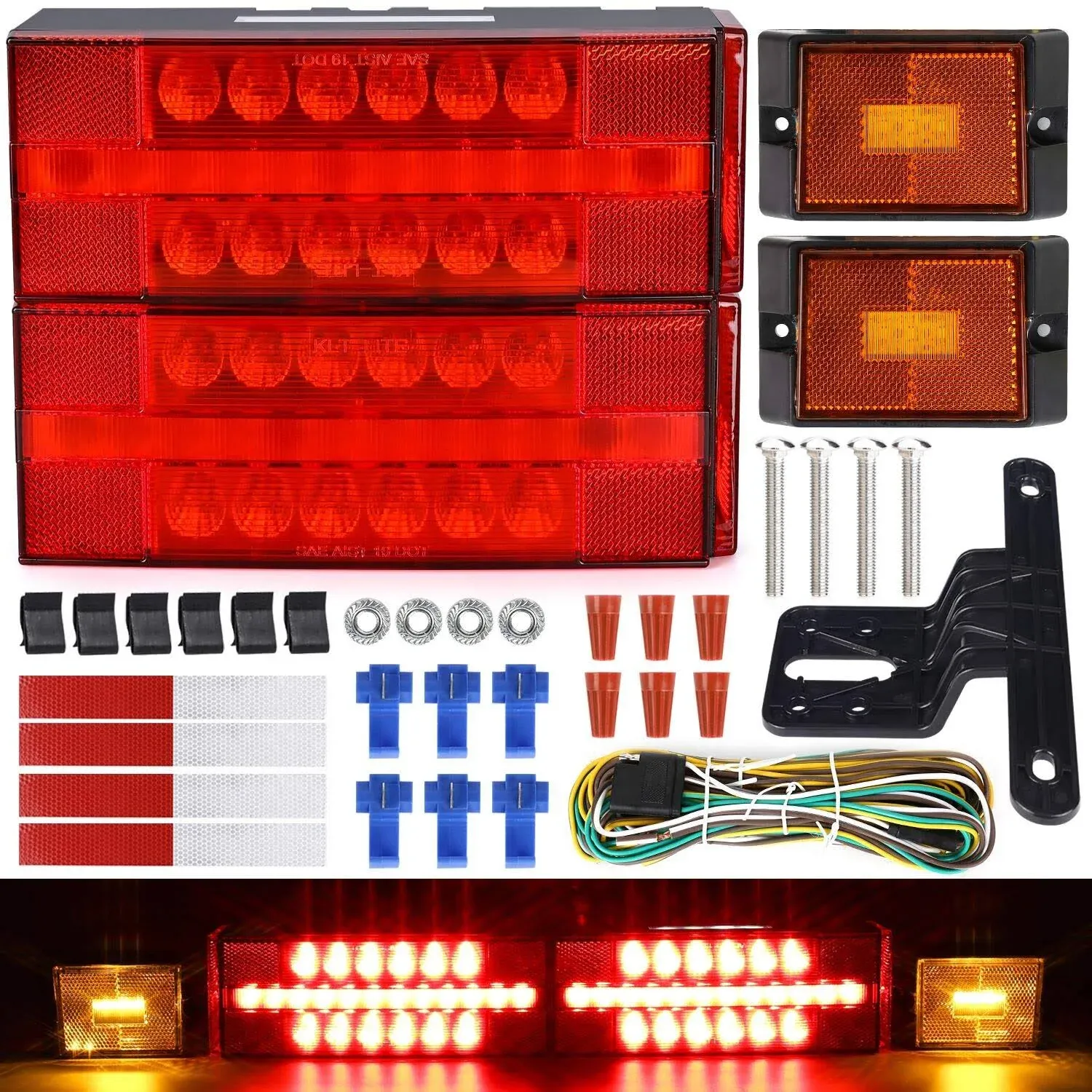 New Submersible Led Trailer Light Kit Super Bright Fully Waterproof Tail Lights 