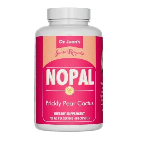 Santo Remedio Nopal. Sugar and Gluten Free Dietary Supplement. Prickly Pear ...