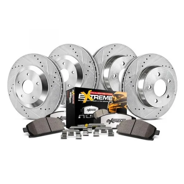 PowerStop® K6405-36 - 1-Click Extreme Z36 Truck and Tow Drilled and Slotted Front and Rear Brake Kit