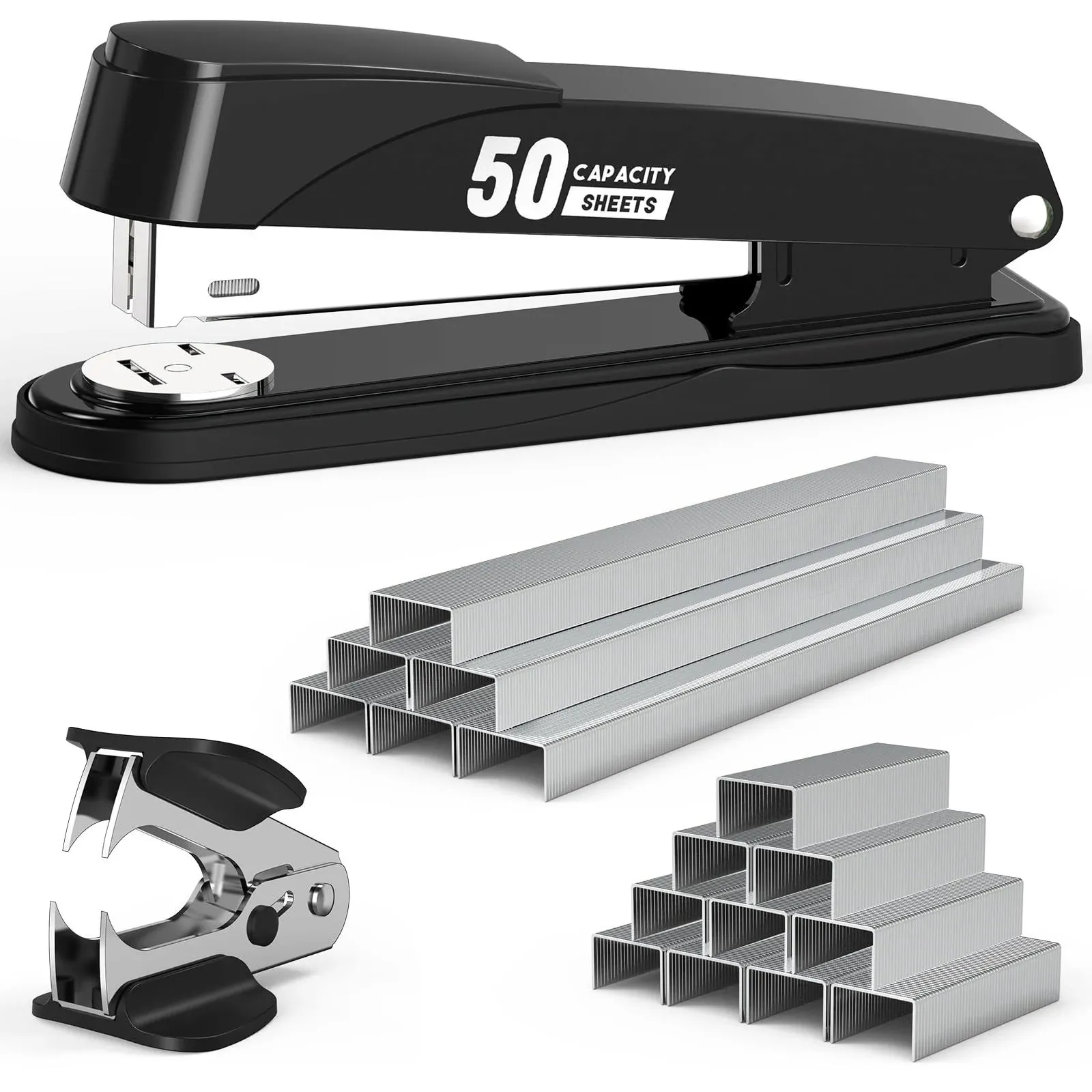 2Psc Desktop Office Stapler with 2000 Staples: IMLIKE Half Strip Desk Staplers, 