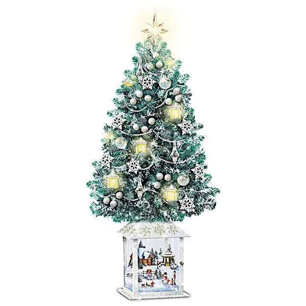 Thomas Kinkade Festival of Lights Illuminated Tabletop Christmas Tree