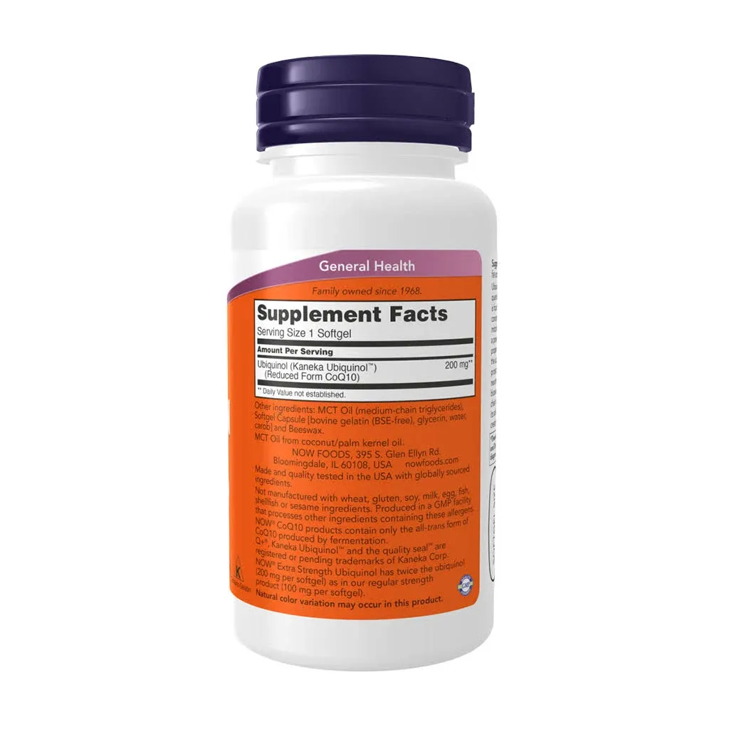 Now Foods Ubiquinol 200 mg, 60 gélules