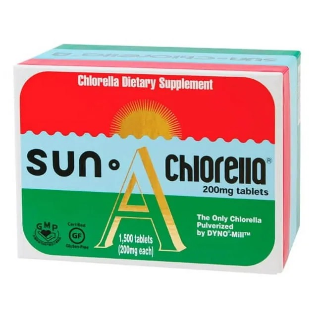 Sun Chlorella 200 mg Green Algae Superfood Supplement - Pulverized Cell Wall - Chlorophyll, CGF, Active B12, Iron, Protein - Non-GMO - 300 TabletsSun Chlorella 200 mg Green Algae Superfood Supplement - Pulverized Cell Wall - Chlorophyll, CGF, Active B12,