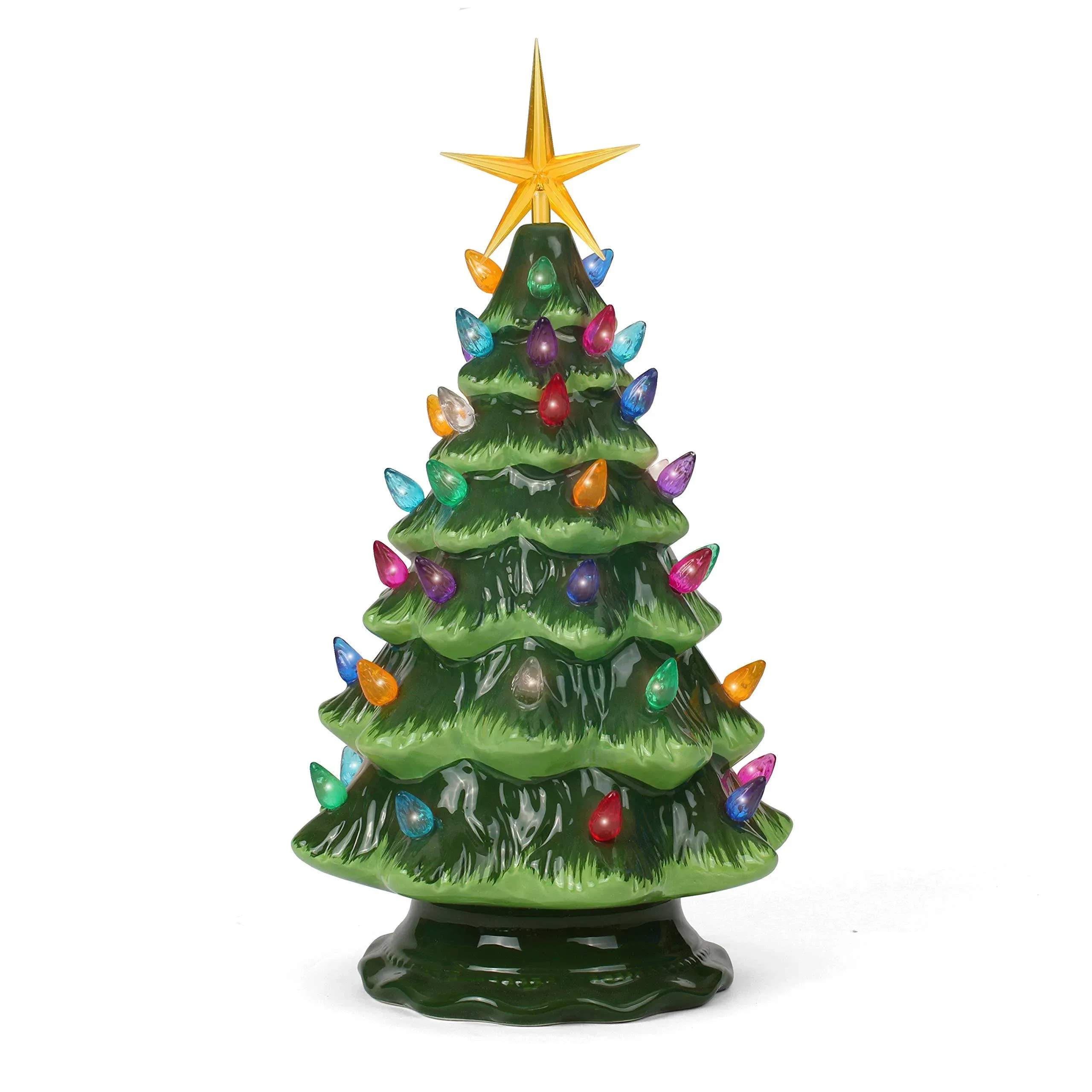 Ceramic Christmas Tree - Tabletop Christmas Tree with Lights - (11.5" Medium ...