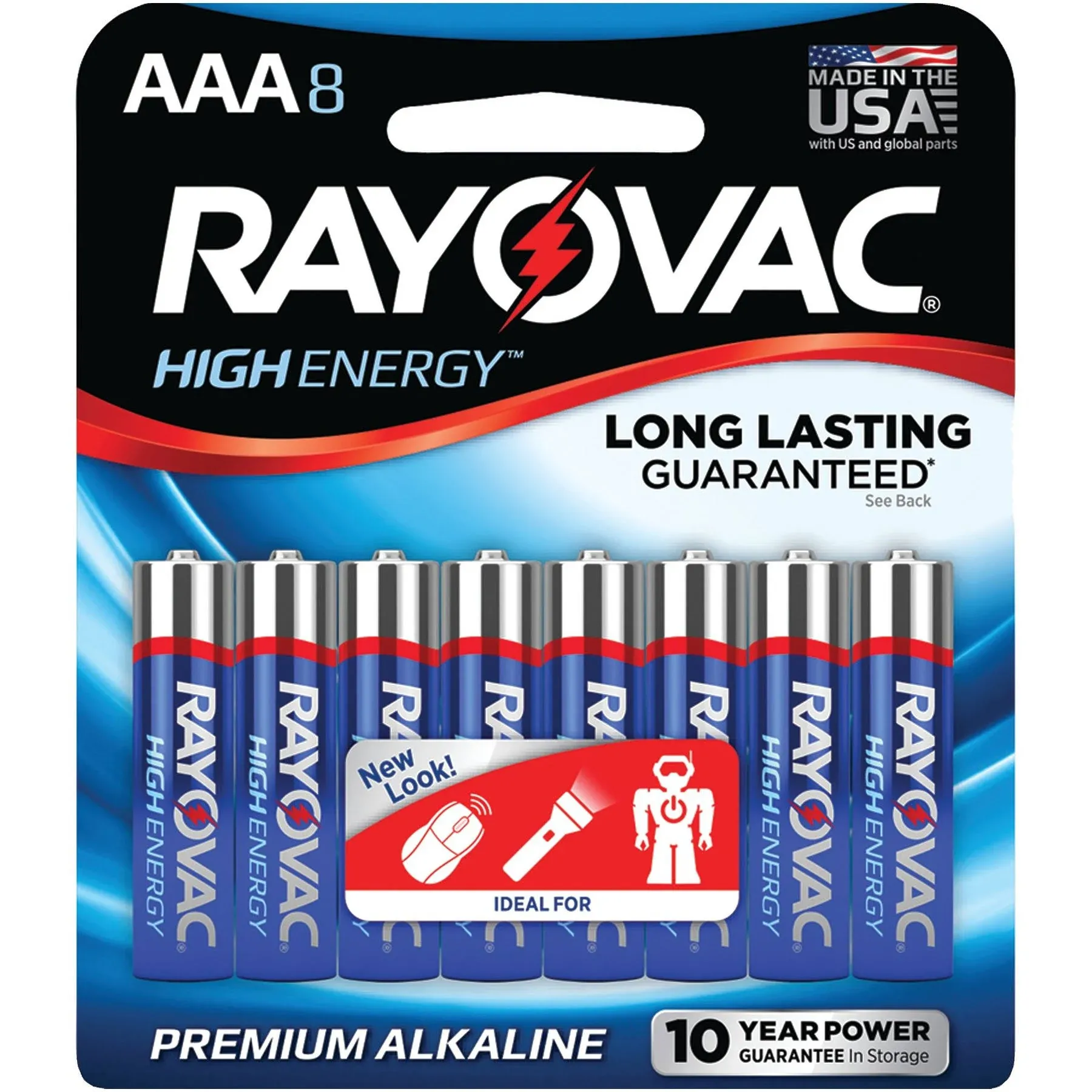 Rayovac - 824-8T - High Energy AAA Alkaline Batteries 8 pk Carded