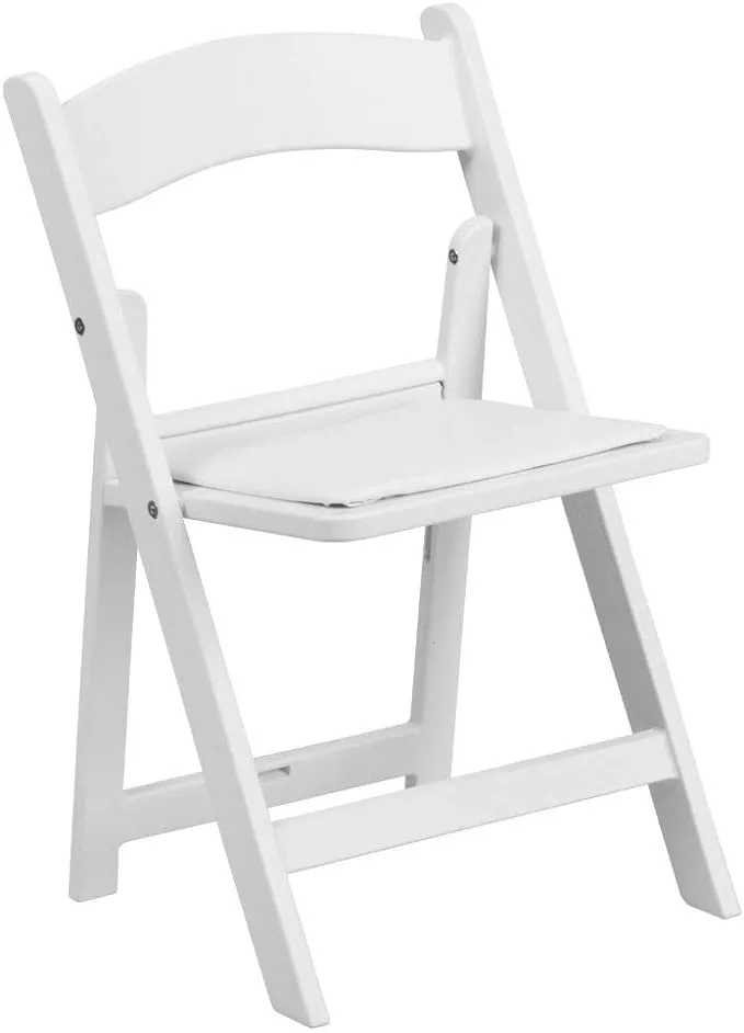 Kids Folding Chairs with Padded SEATS | Set of 2 White Resin Chair