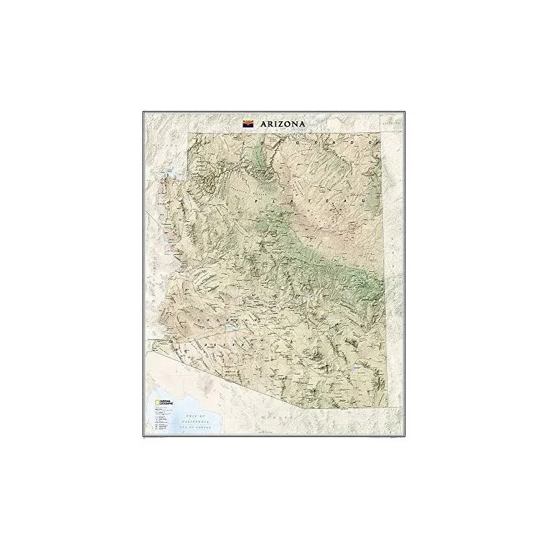 National Geographic Arizona Wall Map - Laminated (33 X 40.5 In)