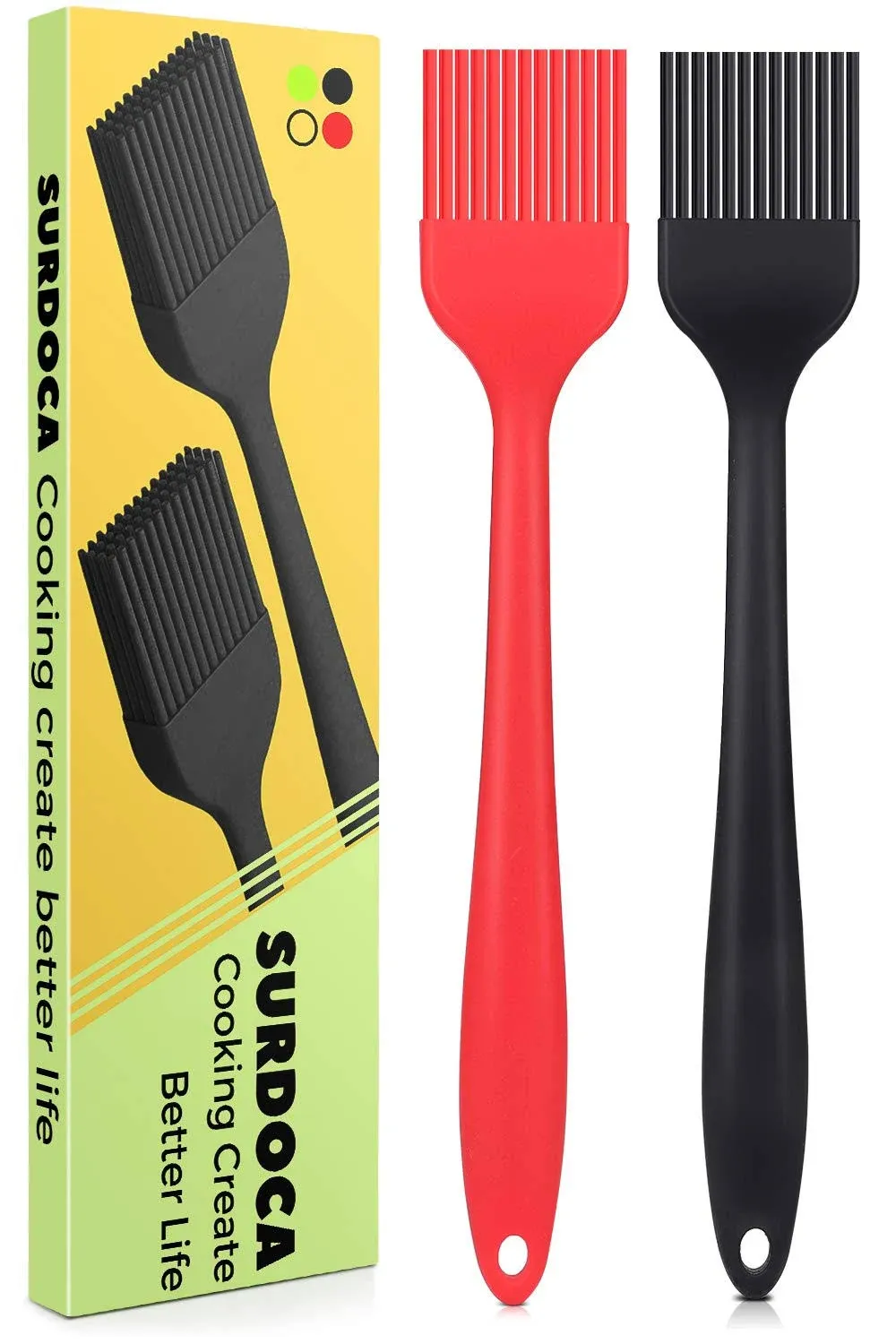 SURDOCA Silicone Basting Pastry Brush - 2pcs 8.2 in High Heat Resistant Nonstick ...