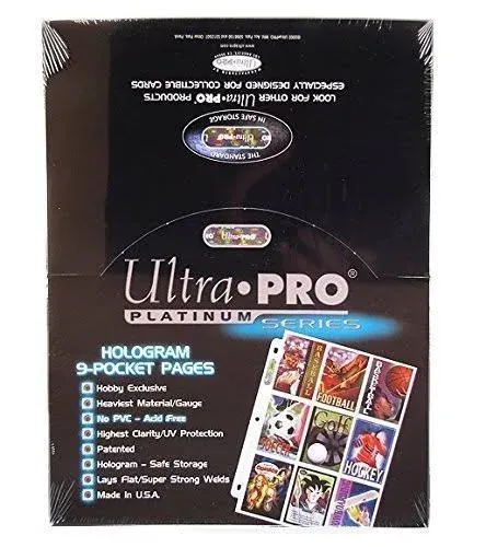 Ultra Pro 9-Pocket Trading Card Pages, Platinum Series, 100 Pages