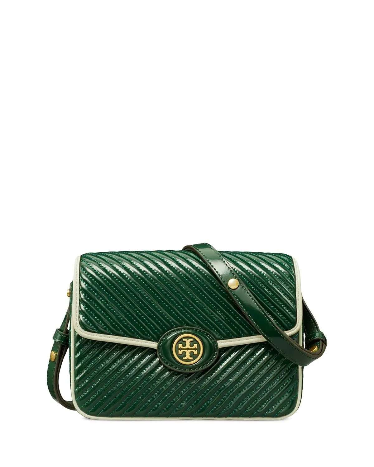 Tory Burch Robinson Patent Quilted Convertible Shoulder Bag