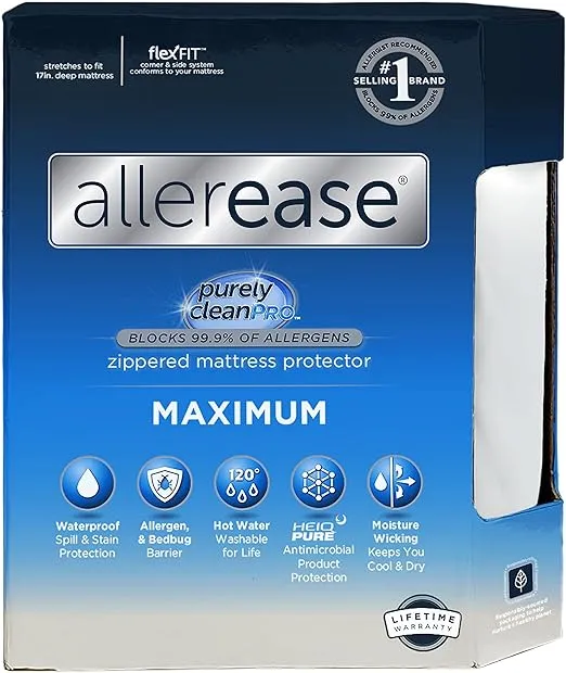 Allerease Mattress Protector, Zippered, Maximum, Full