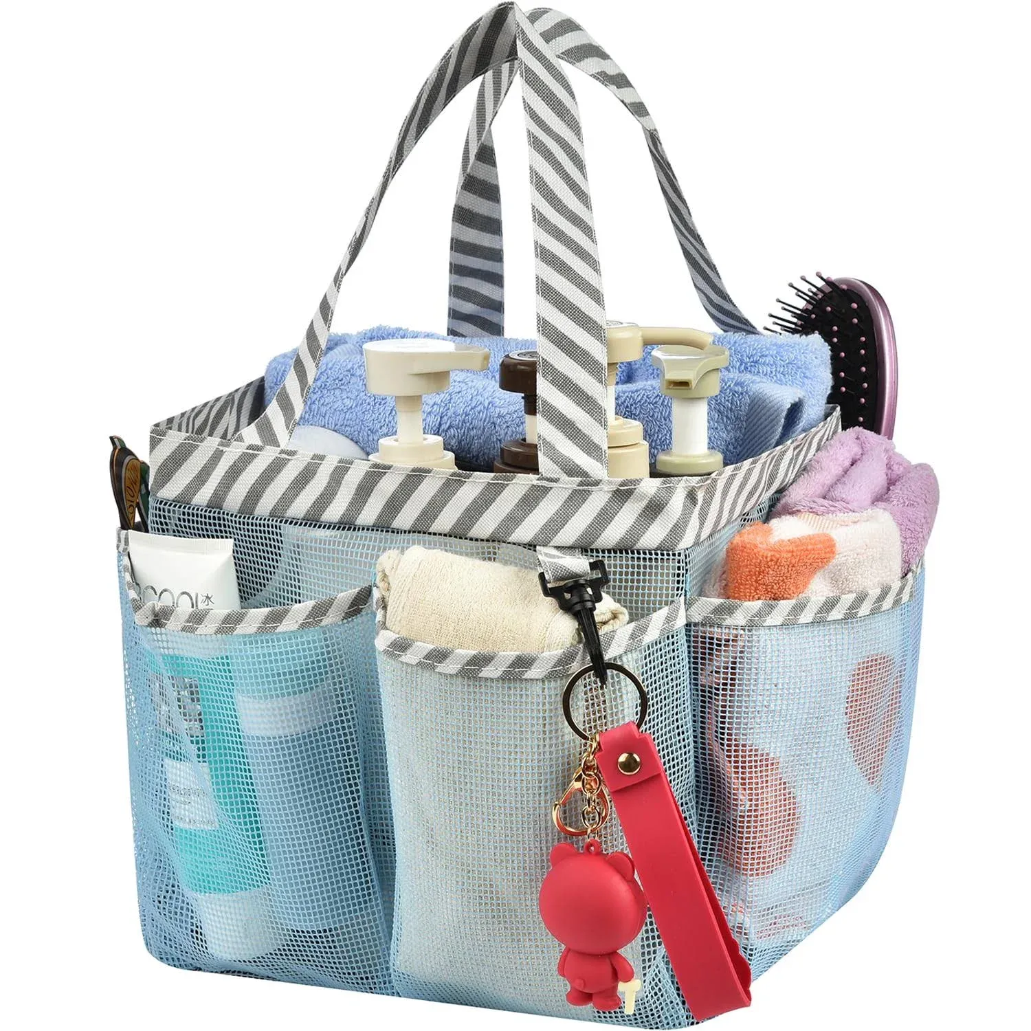 Haundry Portable Mesh Shower Caddy 8 Basket Tote for Bathroom College Dorm Large ...