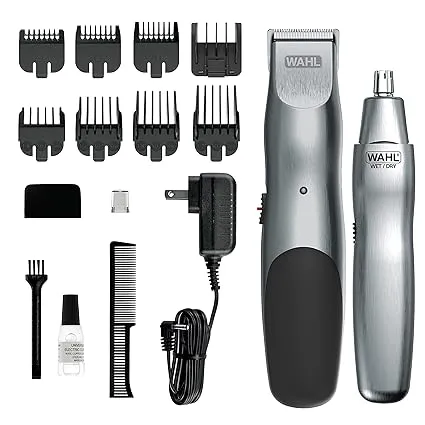 Wahl Groomsman Rechargeable Beard Trimmer kit for Mustaches, Nose Hair, and Light Detailing and Grooming