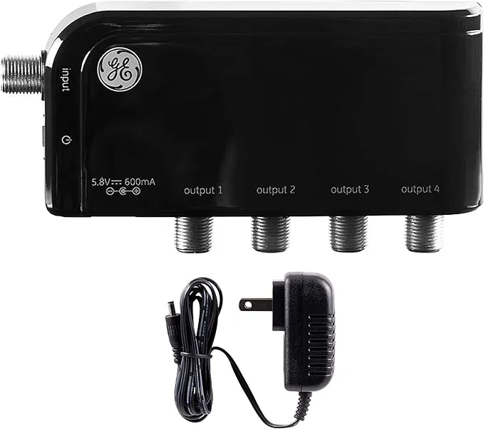 GE 4-Way HD Digital TV Antenna Amplifier