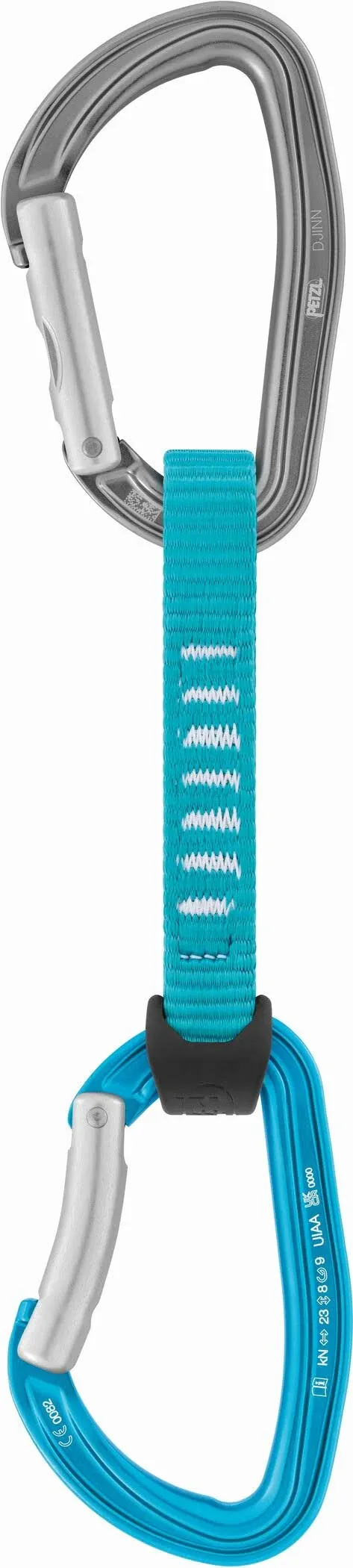 Petzl DJINN AXESS Quickdraws - 6-Pack of Durable, Lightweight Quickdraws for Sport, Trad, and Aid Climbing - Turquoise - 11 cm