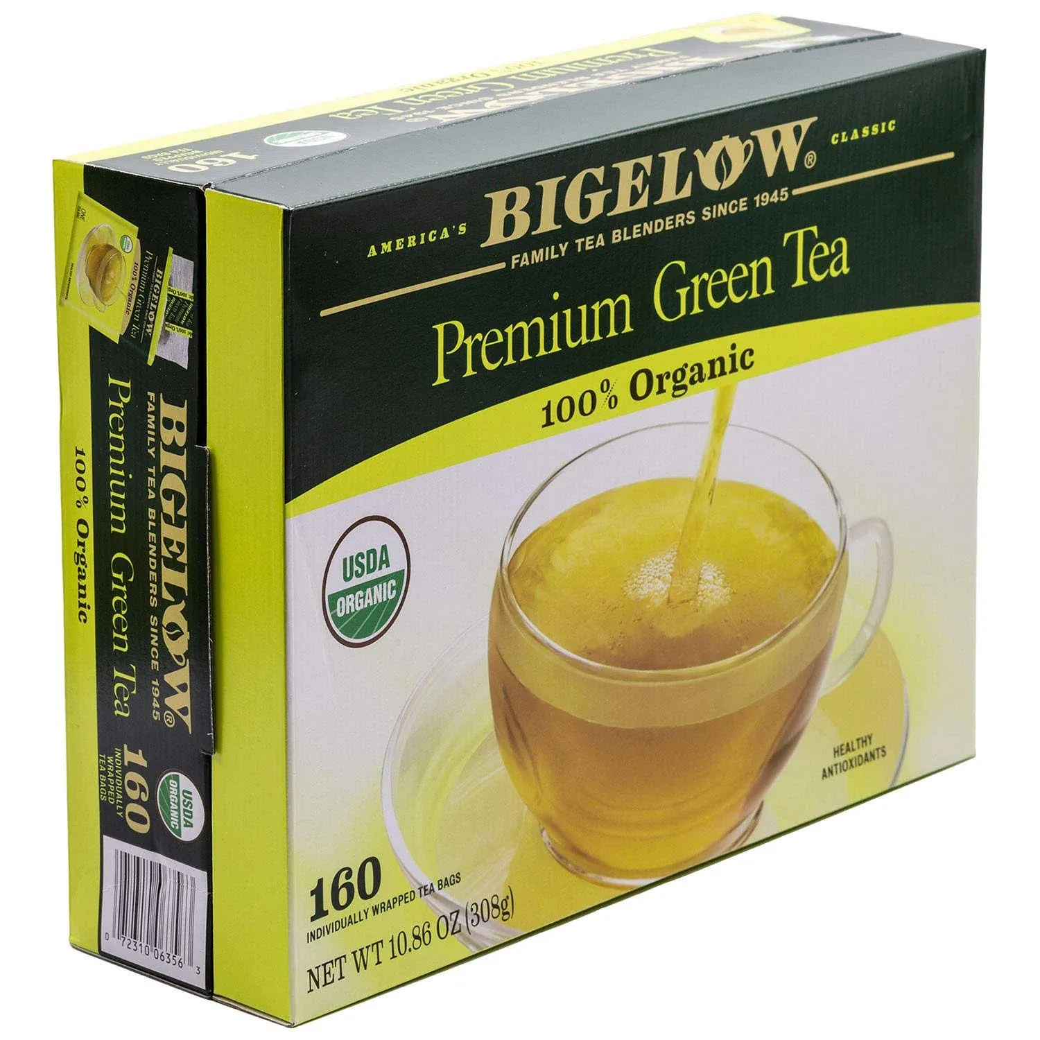 Bigelow Green Tea, Premium, 100% Organic, Tea Bags - 160 tea bags, 10.86 oz