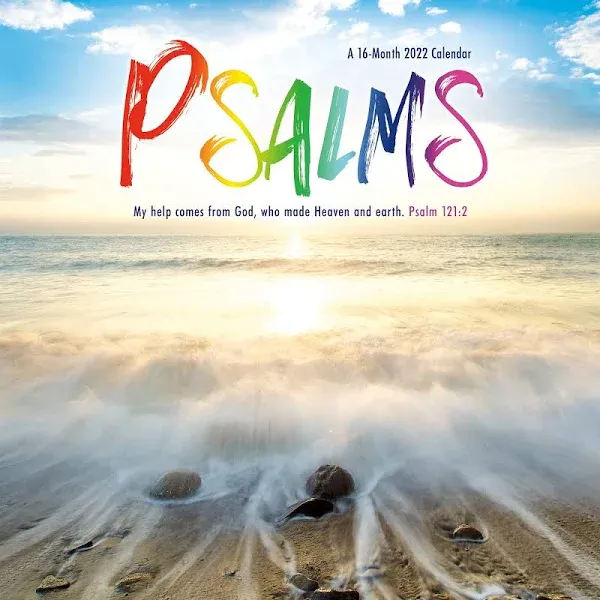 NEW~ Deluxe 2022 16 MONTH &#034;PSALMS WALL CALENDAR&#034;~INSP<wbr/>IRATIONAL MESSAGES FROM GOD