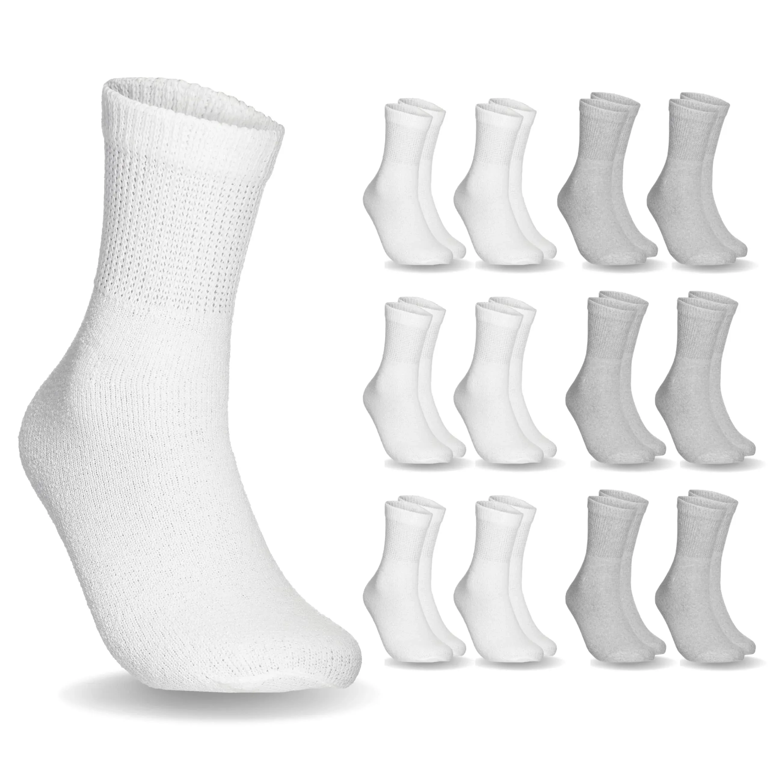 Special Essentials 12 Pairs Cotton Diabetic Ankle Socks - Non-Binding with Extra ...