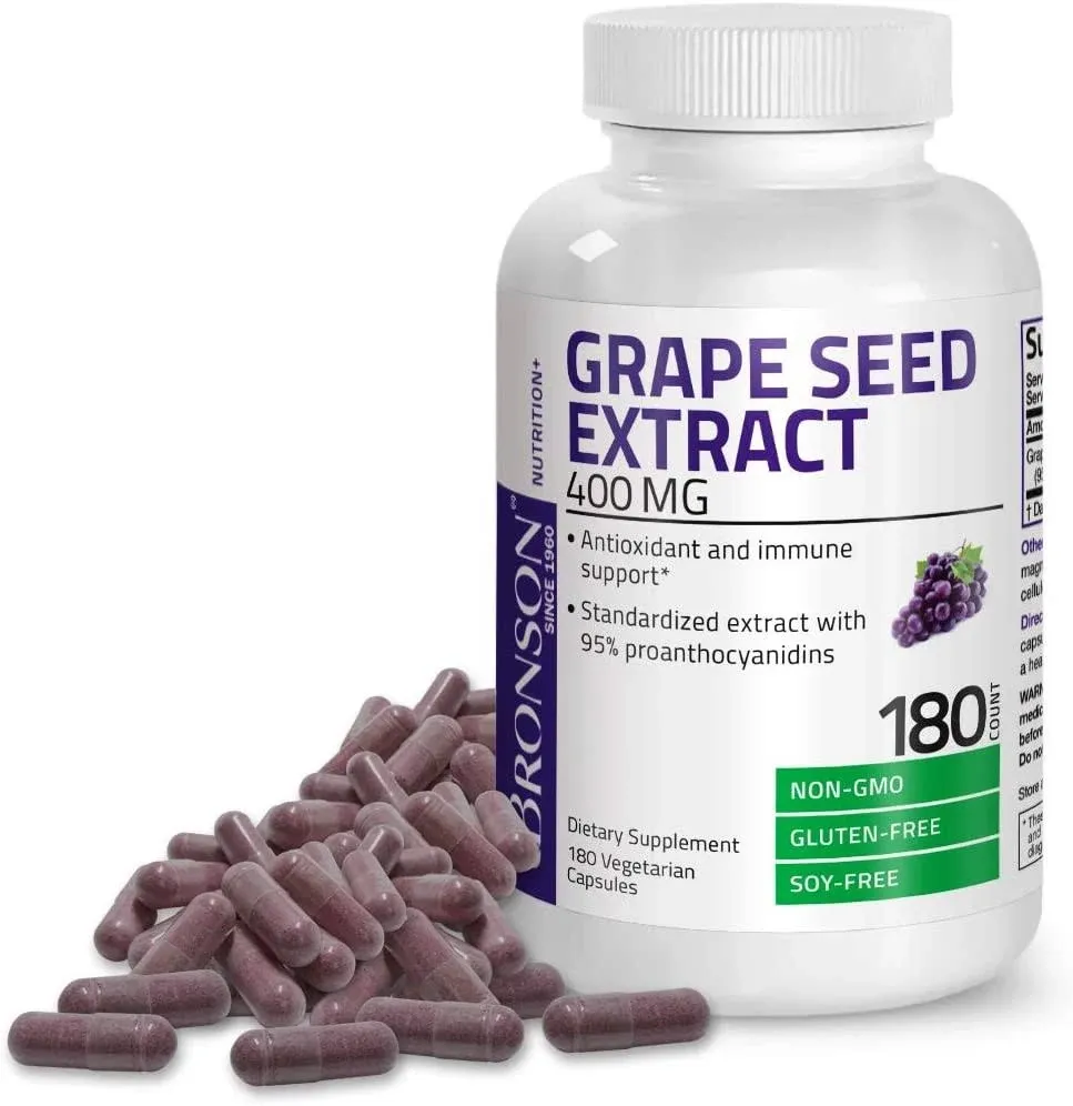 Bronson Grape Seed Extract 400 mg - Antioxidant &amp; 180 Count (Pack of 1) 