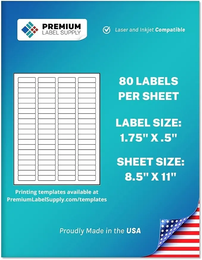 Premium Label Supply White Sticker Return Address Labels