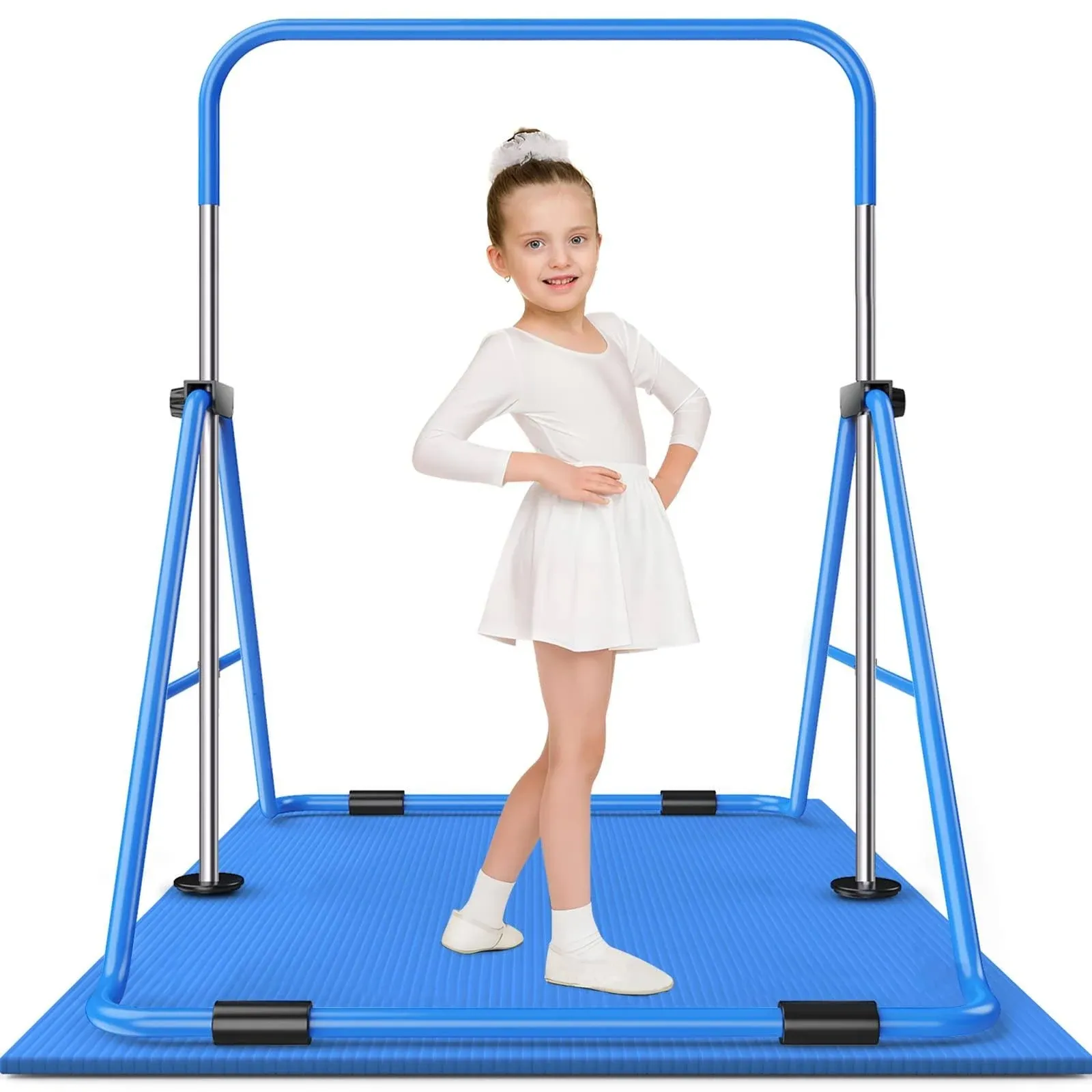 Safly Fun Expandable Gymnastics Bar for Kids - Height Adjustable Junior Training