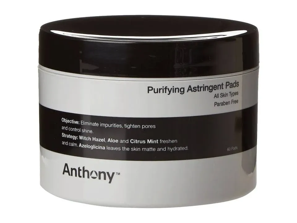 Anthony Logistics Purifying Astringent Pads for Men - 60 count