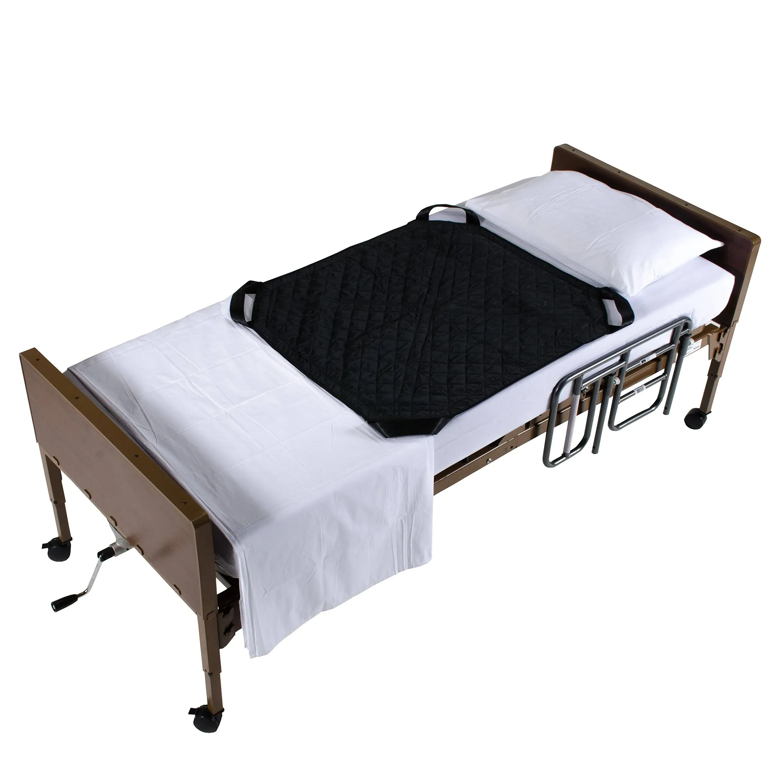 Patient Aid Positioning Sheet with Handles for Moving and Turning Patients in Bed, with 3-Layer Nylon Fabric for Comfort and Protection