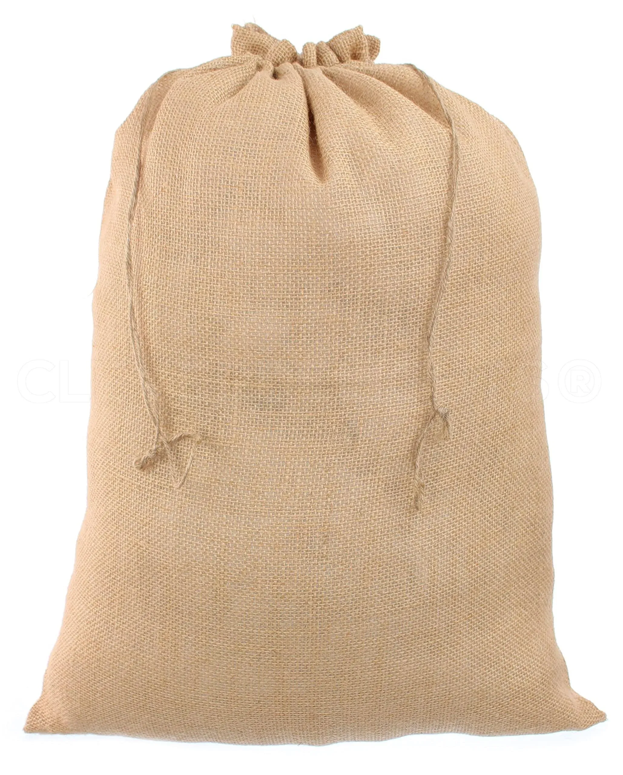 CleverDelights 18" x 24" Burlap Bags - 20 Pack - 18x24 Inch Jute Burlap Drawstring Sacks