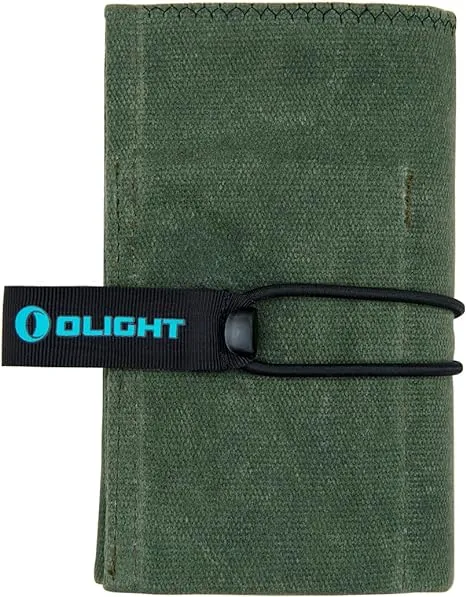 OLIGHT Exploit Mini Tactical EDC Pouch, Multifunctional Flashlight Knifebag, Tool Roll Bag with Patch field and Snap Button, Display Storage Bag with 6 Slots for Pocket EDC Flashlights and Tools (ODG)