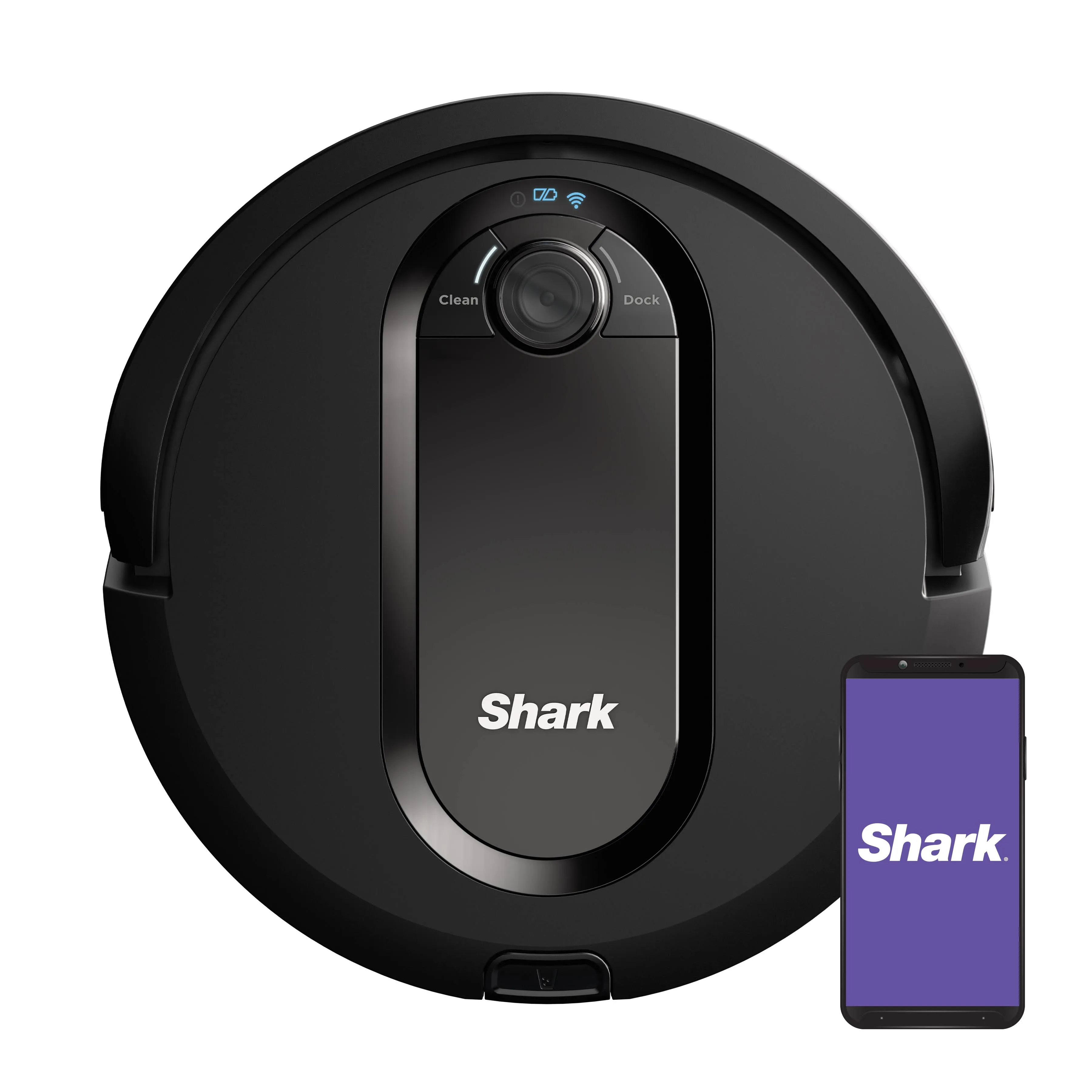 Shark RV990 EZ Robot Vacuum Row-by-Row Cleaning, Wi-Fi, Carpets (Black) Renewed