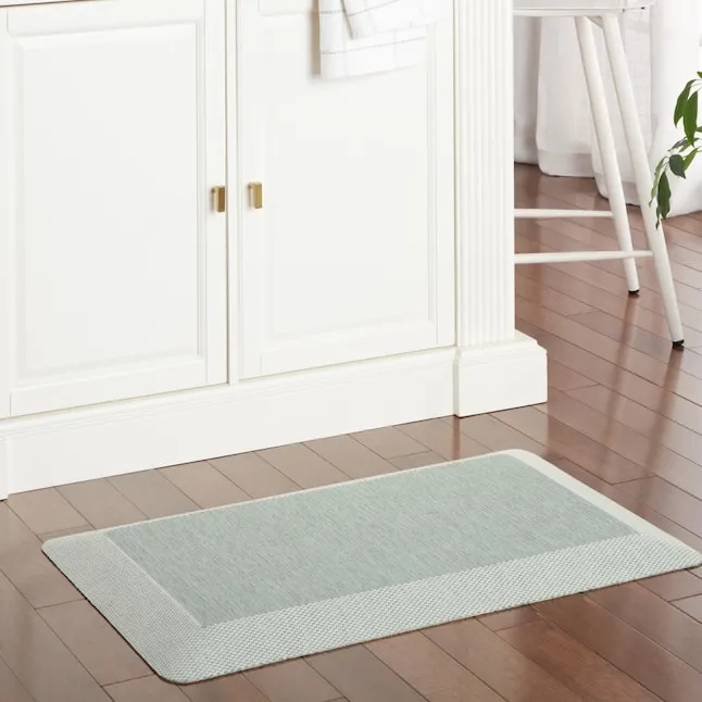 Martha Stewart Mira Modern Heathered Anti-Fatigue Air-Infused Kitchen Mat, Mint Green, 19.6"x39"