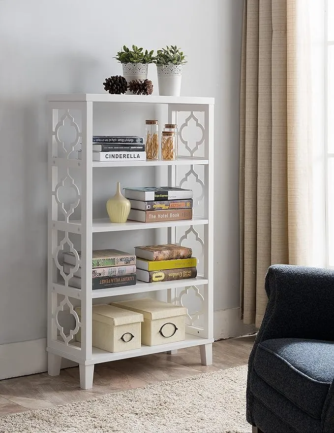 Kraft Wood 5-Tier Bookcase, 28"W x 12"D x 48"H - Mediterranean - Bookcases - by Kings Brand | Houzz