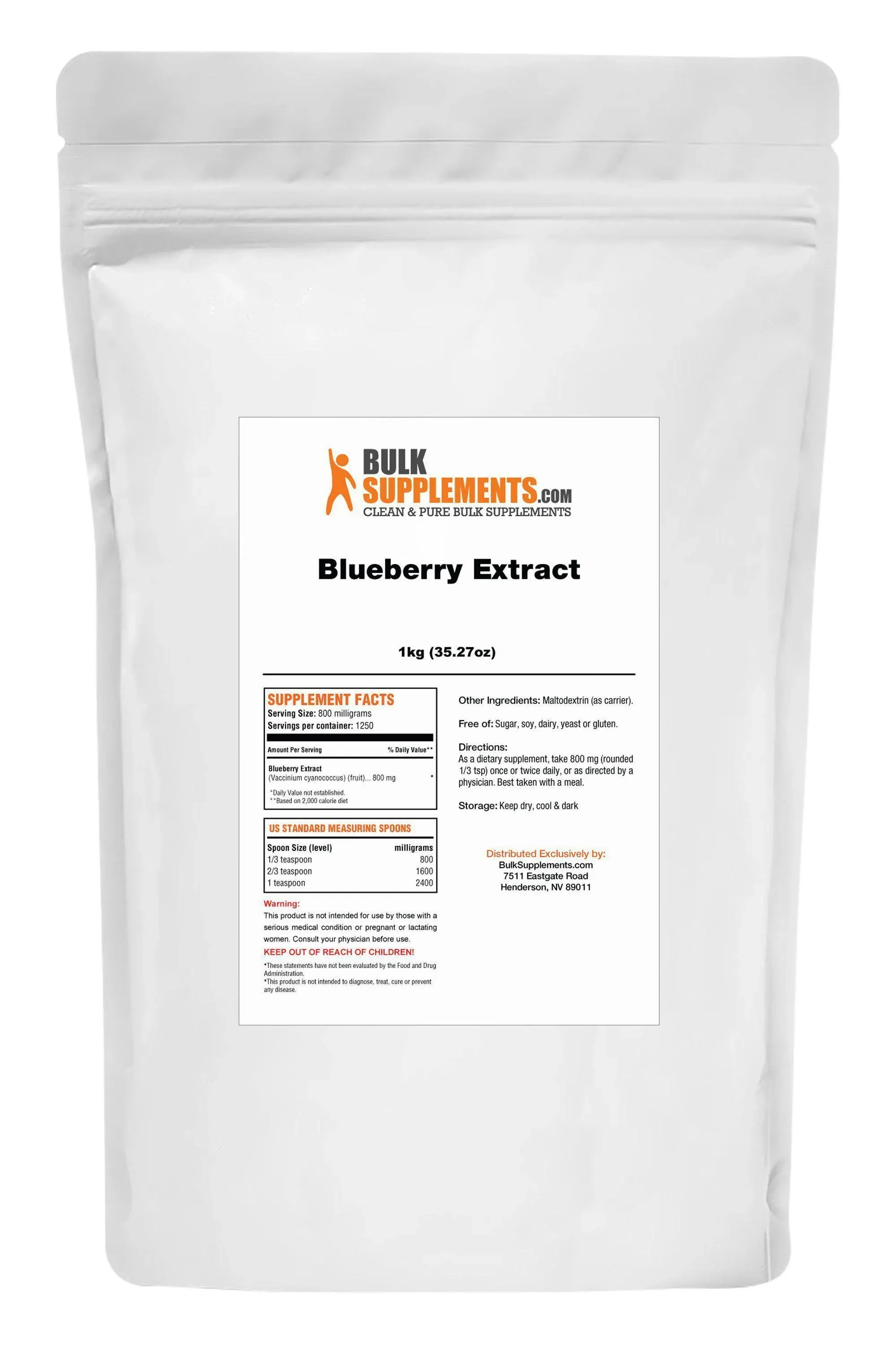 BulkSupplements.com Blueberry Extract Powder - Blueberry Extract for Baking - Anthocyanin Supplement - Antioxidants Supplement - Wild Blueberry Powder - Smoothie Powder (5 Kilograms - 11 lbs)