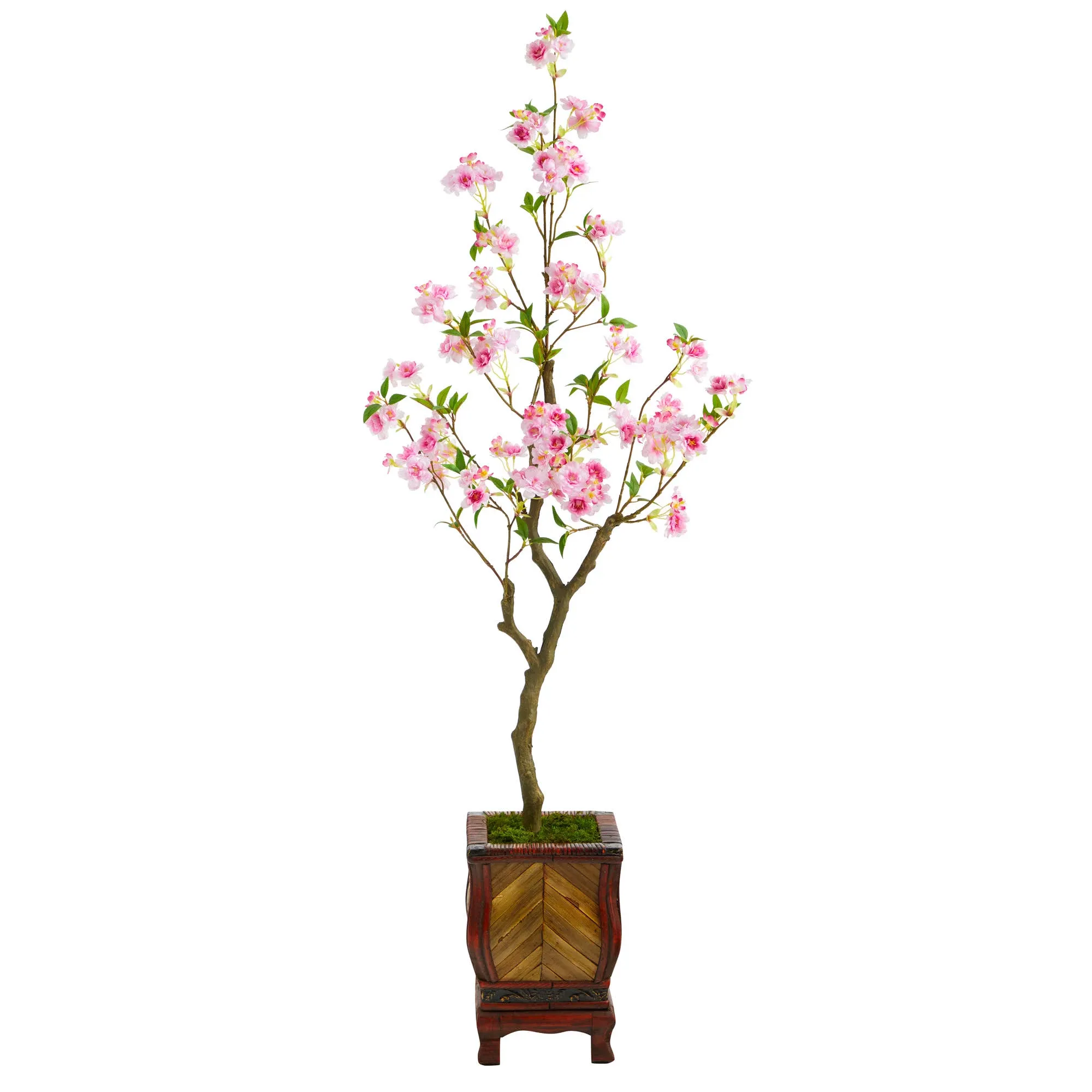 56" Cherry Blossom Artificial Tree, Decorative Planter - Modern - Artificial Flower Arrangements - by Nearly Natural, Inc. | Houzz