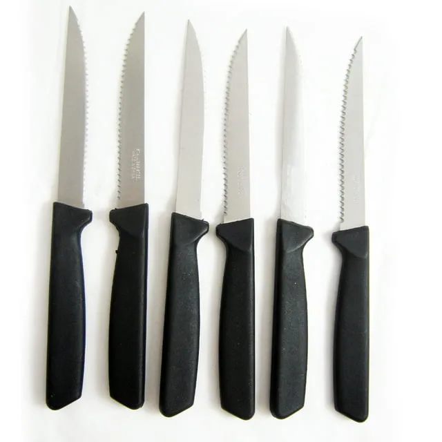 6 Steak Knife Set Stainless Steel Utility Knives Steakhouse Cutlery Serrated New