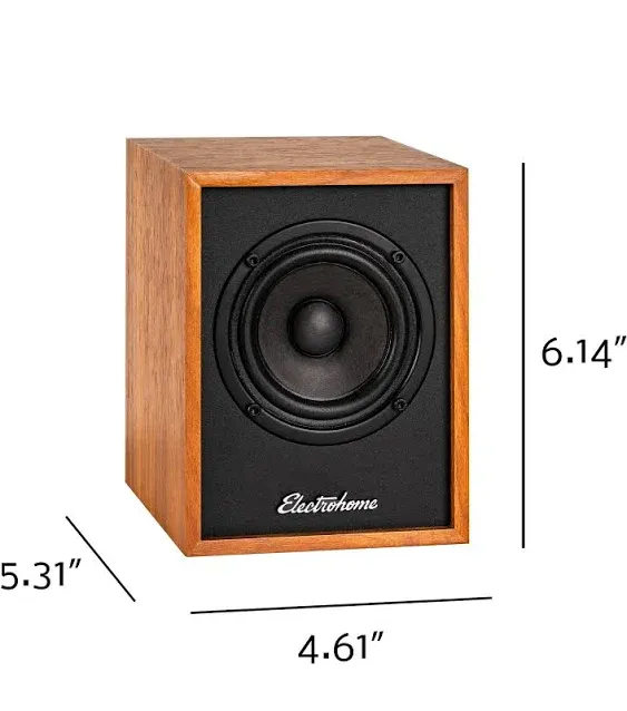 Electrohome Huntley Powered Bookshelf Speakers with Built-in Amplifier and 3" Drivers for Turntable, TV, PC and Wireless Music Streaming Featuring Bluetooth 5, RCA and Aux (EB10)