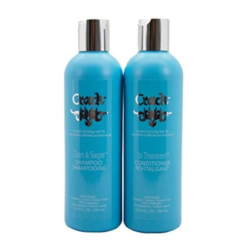 CRACK HAIR FIX - Clean & Soaper Shampoo and In-Treatment Conditioner Set 8.5 oz each