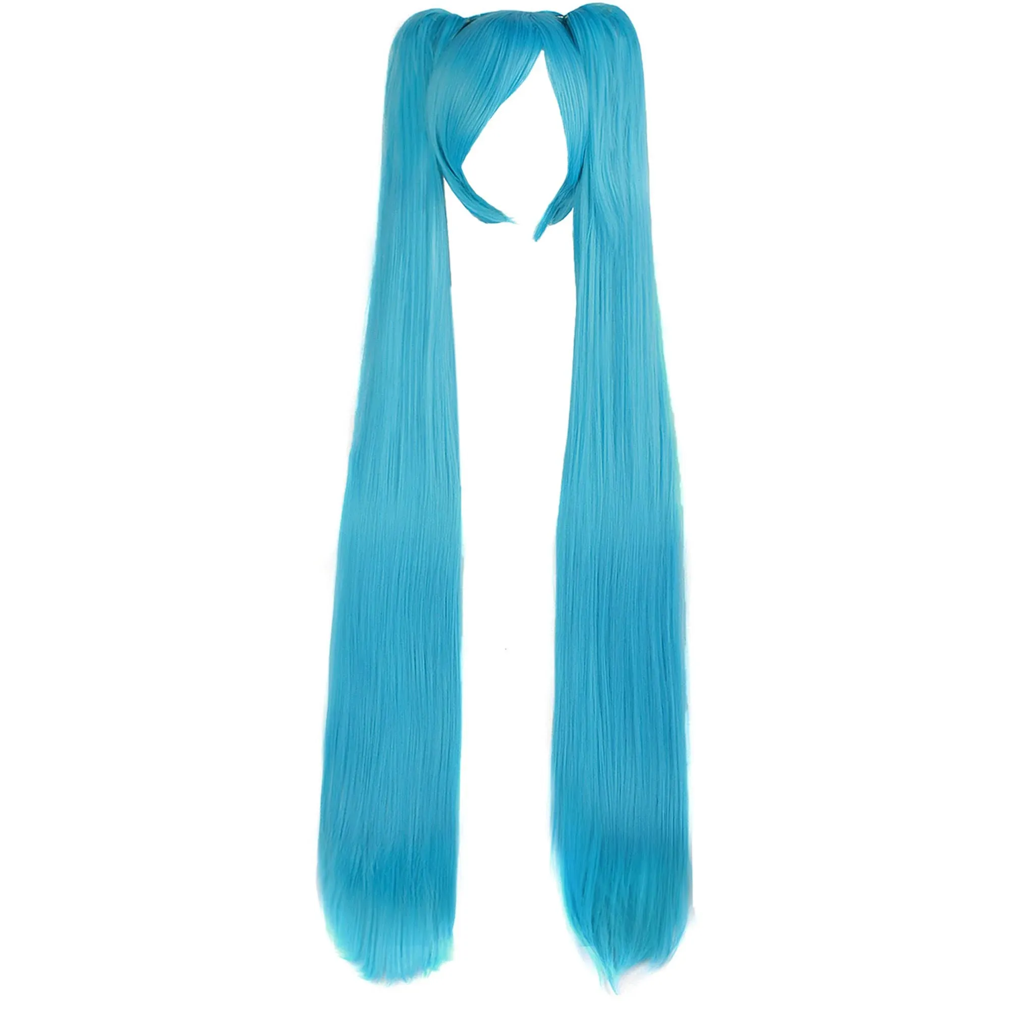 Vocaloid Hatsune Miku Anime Costume Cosplay Wigs w/2 Ponytails Straight Hair