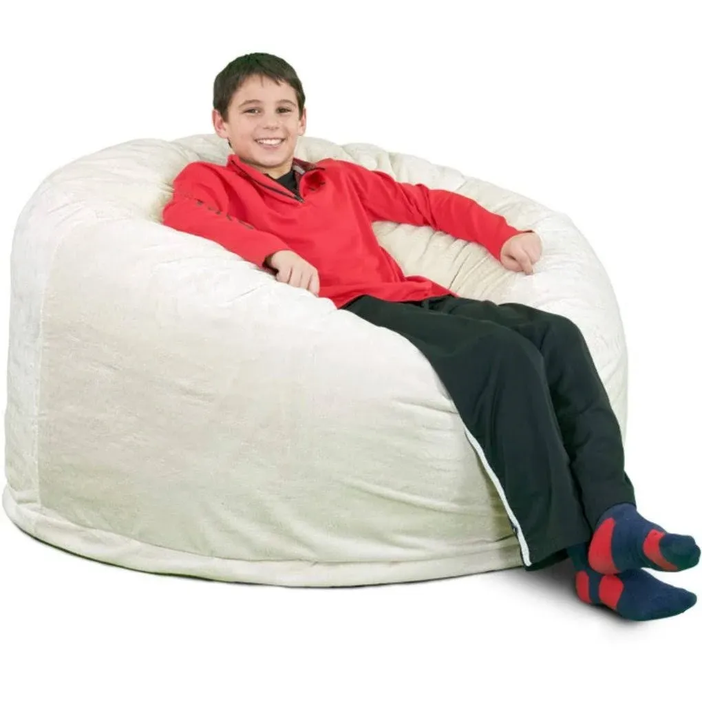 ULTIMATE SACK 4000 (4 Ft.) Bean Bag Chair: Giant Large, Grey Suede 