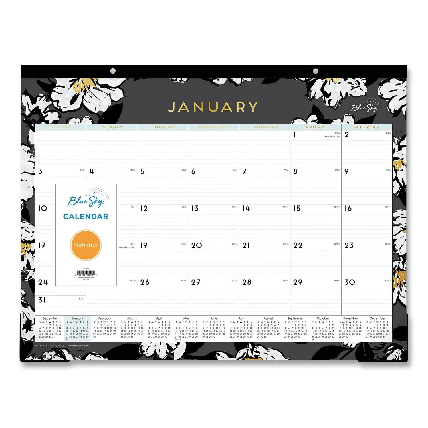 Blue Sky Monthly Desk Pad Planning Calendar