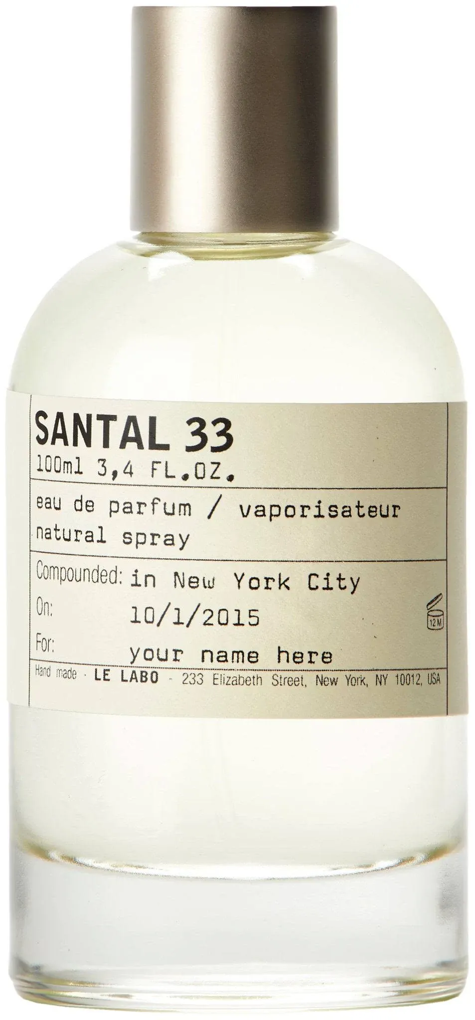 Le Labo Santal 33 Eau de Parfum 3.4oz/100ml