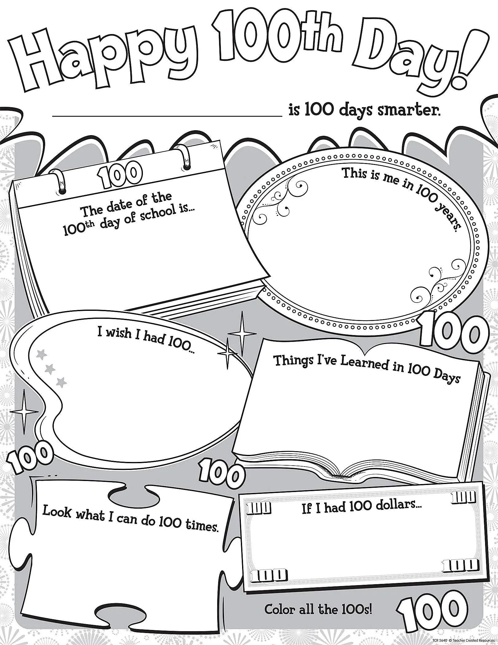 Teacher Created Resources 22 x 17&#034; Happy 100th Day Poster Pack (TCR5640)