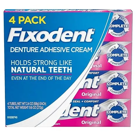 Fixodent Complete Original Denture Adhesive Cream, 4 pk./2.4 oz. 