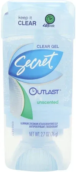 Secret Outlast Xtend Antiperspirant Deodorant, Clear Gel, Unscented, 2.6 Ounce (Pack of 4)